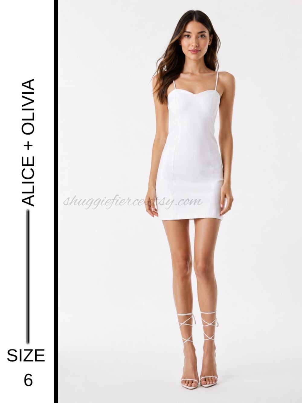 MSRP: $295  ✨ Alice + Olivia Nelle Vegan Leather Sweetheart Dress | NWT Size 6 ✨